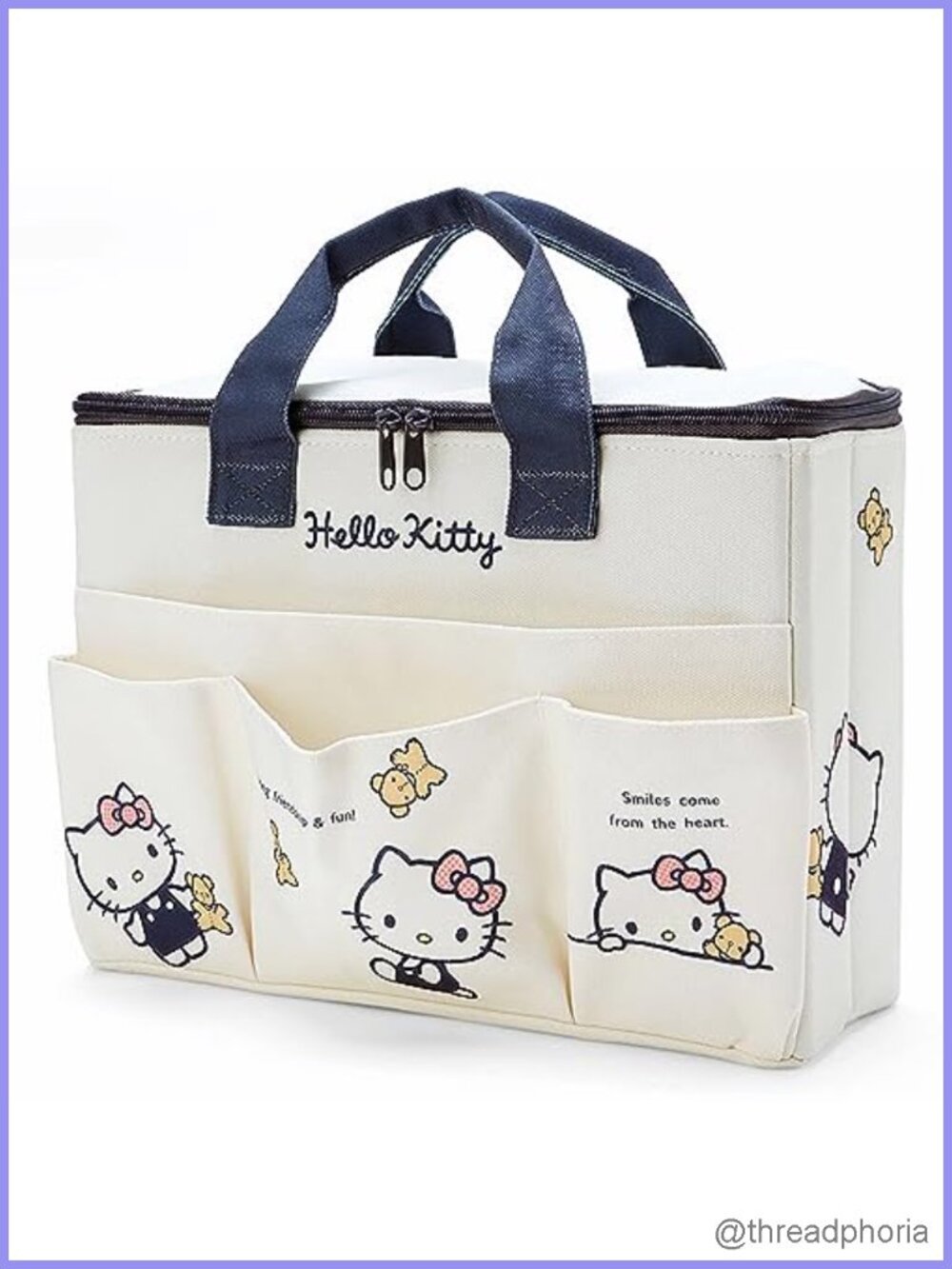 Canvas Tote Bag Utility Handbag Top Zipper 4 Pockets Lightweight